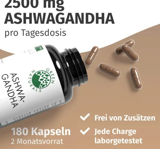 Green Naturals Ashwagandha 2500 mg 180 Kapseln