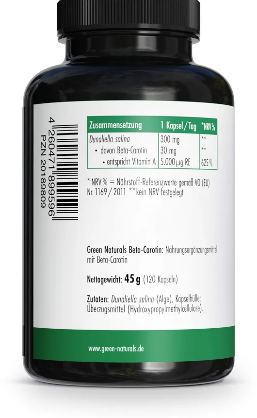 Green Naturals Beta-Carotin 30 mg 50.000 I.E. vegan 120 Kapseln
