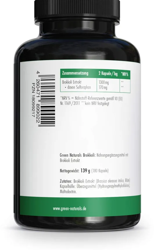 Green Naturals Brokkoli+13% Sulforaphan 180 Kapseln