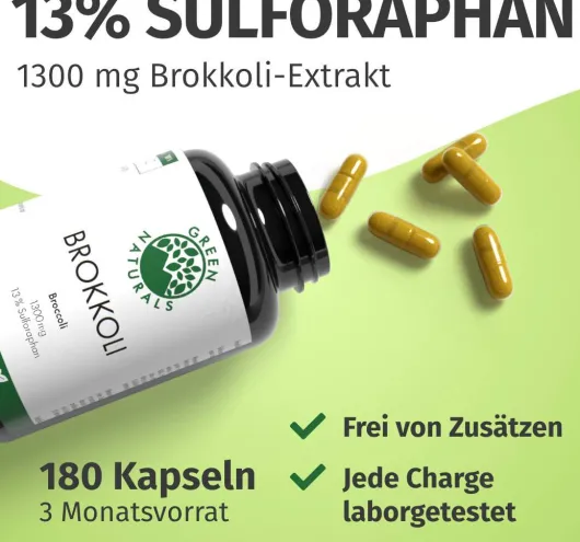 Green Naturals Brokkoli+13% Sulforaphan 180 Kapseln