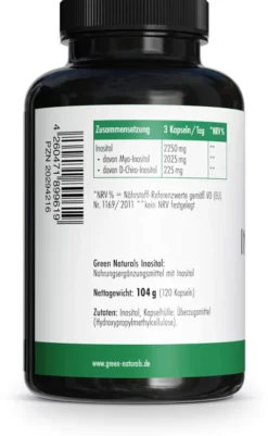 Green Naturals Myo-Inositol 2025 mg und D-Chiro 225 mg 120 Kapseln