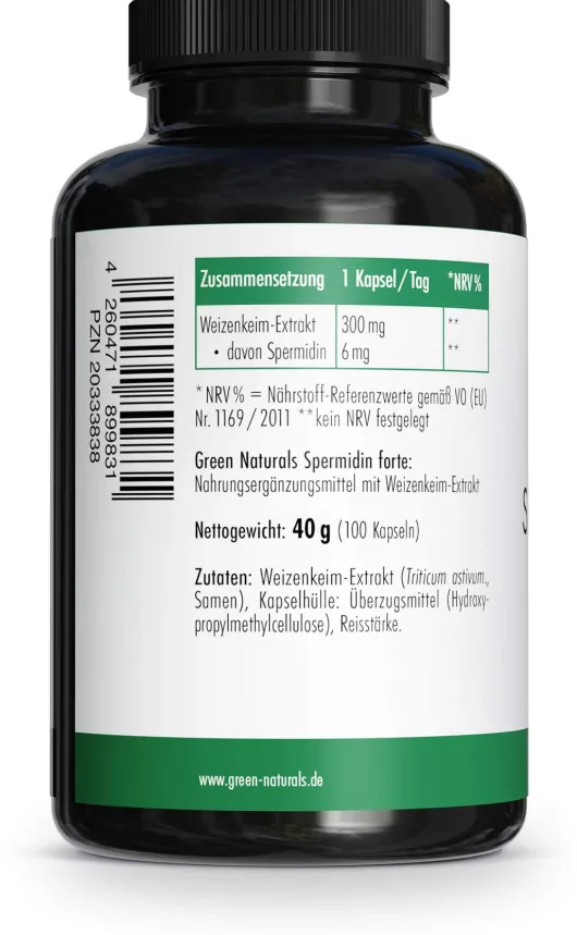Green Naturals Spermidin Forte 6 mg vegan 100 Kapseln