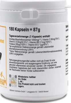 Grünlipp Muschel Konzentrat 180 Kapseln