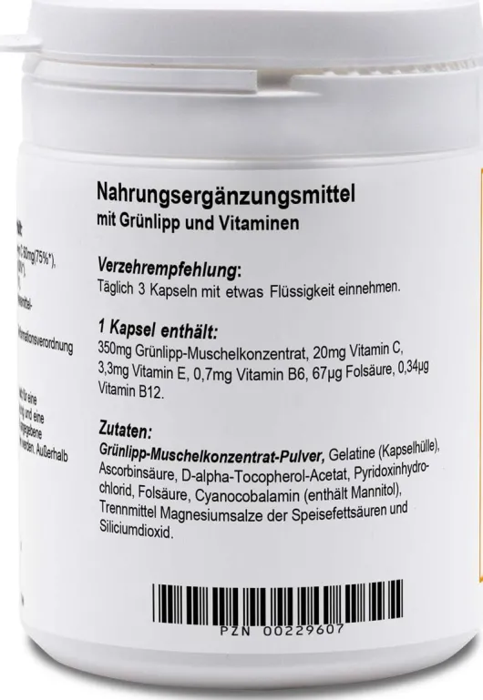 Grünlipp Muschel Konzentrat 180 Kapseln