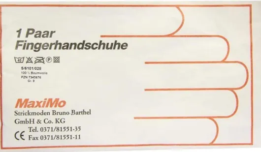 Handschuhe Baumwolle Gr. 9 Staerk. Material