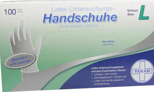 Handschuhe Einmal Latex Gepudert Größe L 100 Stück