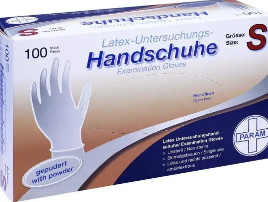 Handschuhe Einmal Latex Gepudert S