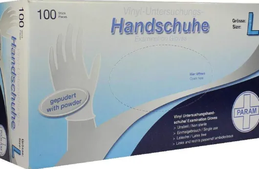 Handschuhe Einmal Vinyl Gepudert L 100 Handschuhe