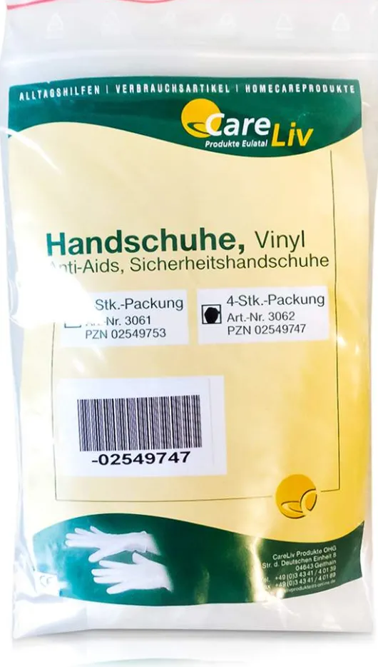Handschuhe Vinyl Anti Aids 4 Handschuhe