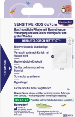 Hansaplast Kids Pflasterstrips sensitive 6x7 cm 10 Stück