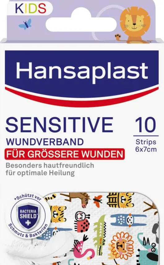 Hansaplast Kids Pflasterstrips sensitive 6x7 cm 10 Stück