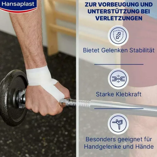 Hansaplast Robustes Sporttape Weiß 3,8 cm X 10 M