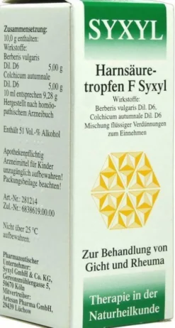 Harnsäuretropfen F Syxyl Lösung 100 ml Lösung