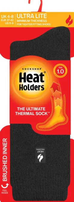 HeatHolders Herren schwarz Ultra - Lite - Thermosocken Größe 39 - 45 1 Paar