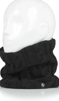 Heat Holders Thermo-Halswärmer mit Zopfmuster 1 Stück Schwarz