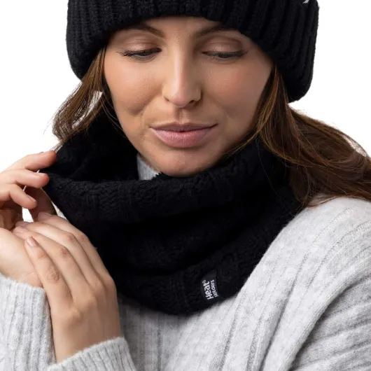 Heat Holders Thermo-Halswärmer mit Zopfmuster 1 Stück Schwarz