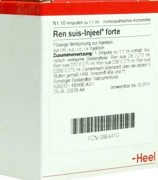 Heel Ren Suis-Injeele Forte 10 Ampullen Je 1,1ml