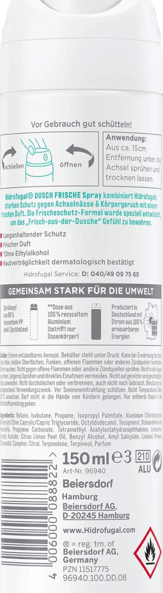 Hidrofugal Duschfrische 150 ml Deospray