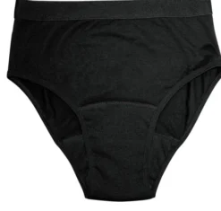 High-Waist Slip mit Saugeinlage Größe 38-40 (M), schwarz wiederverwendbar, diskret