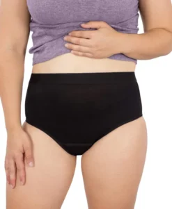 High-Waist Slip mit Saugeinlage Größe 38-40 (M), schwarz wiederverwendbar, diskret