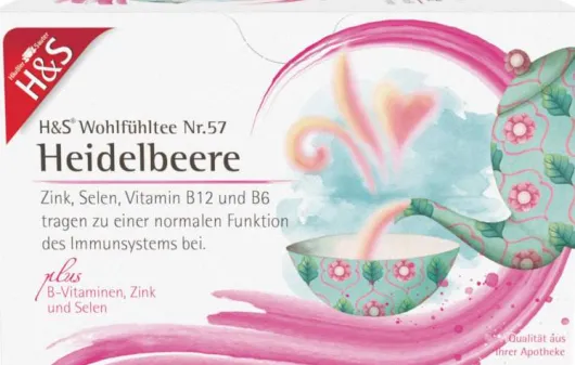 H&S Heidelbeere Mit B-Vitaminen Zink und Selen Fbtl. 20 X 2,5 G