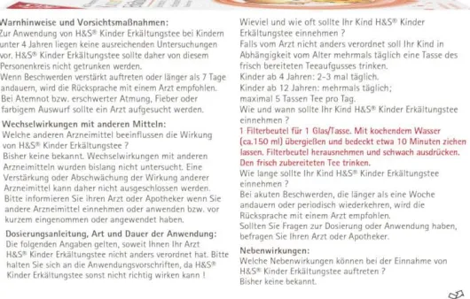 H&S Kinder Erkältungstee Filterbeutel