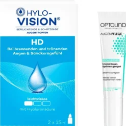 Hylo Vision HD 2x15ml Augentropfen + gratis Optolind Empflindl. Haut Augenpflege 15 ml