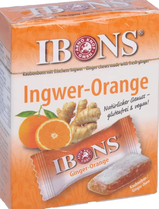 Ibons Ingwer Orange Box Kaubonbons 60 G