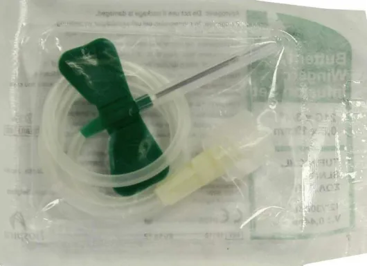 Infusionszubehör Butterfly 21 G Grün 1 Kanüle