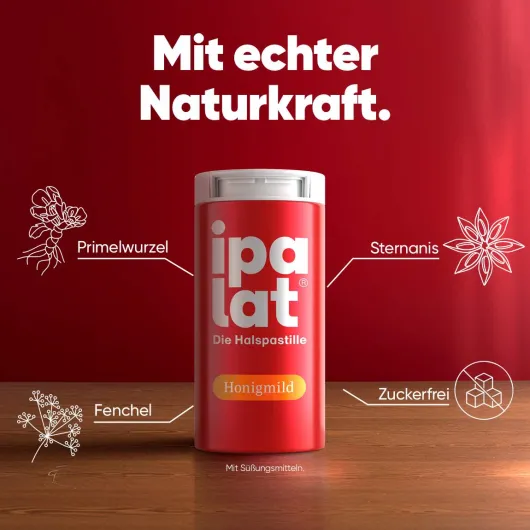 Ipalat Halspastillen honigmild ohne Menthol zuckerfrei 120 Pastillen