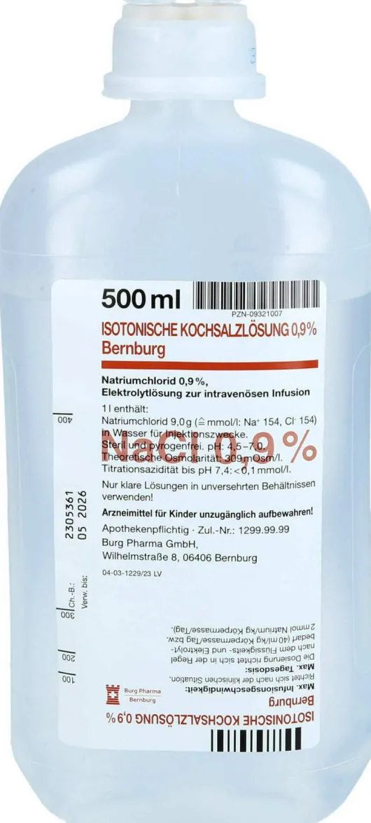 Isotonische Kochsalzlösung 0,9 % Bernburg Pe-Flasche 10 X 500...