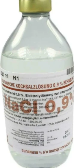 Isotonische Kochsalzlösung 0,9% Bernburg Glasflasche 500ml