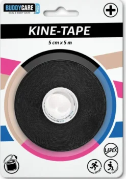 Kine Tape latexfrei Buddycare med 5 cm x 5 m schwarz 1 Stück