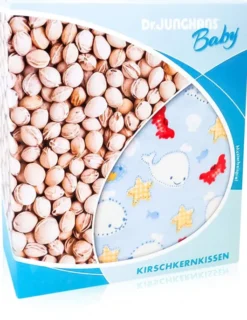 Kirschkernkissen 10 X 10 cm Baby Weiß - Blau Kariert 1 Stück