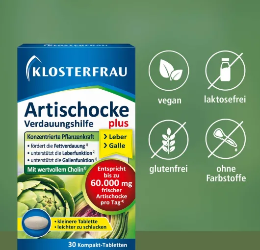 Klosterfrau Artischocke Plus Choli Verdauungshilfe 30 Tabletten