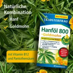 Klosterfrau Hanföl 800 mg + Goldmohn 30 Weichkapseln