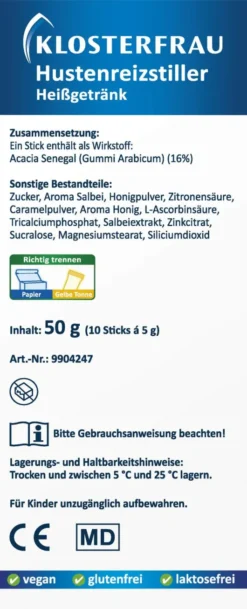 Klosterfrau Hustenreiz-Stiller Heißgetränk 10 Sticks a 5 g