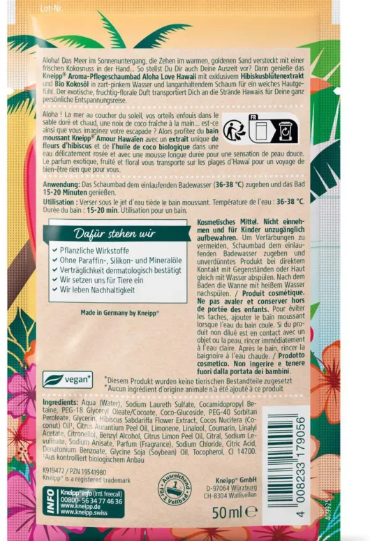 Kneipp Aroma-Pflegeschaumbad Aloha Love Hawaii 50 ml