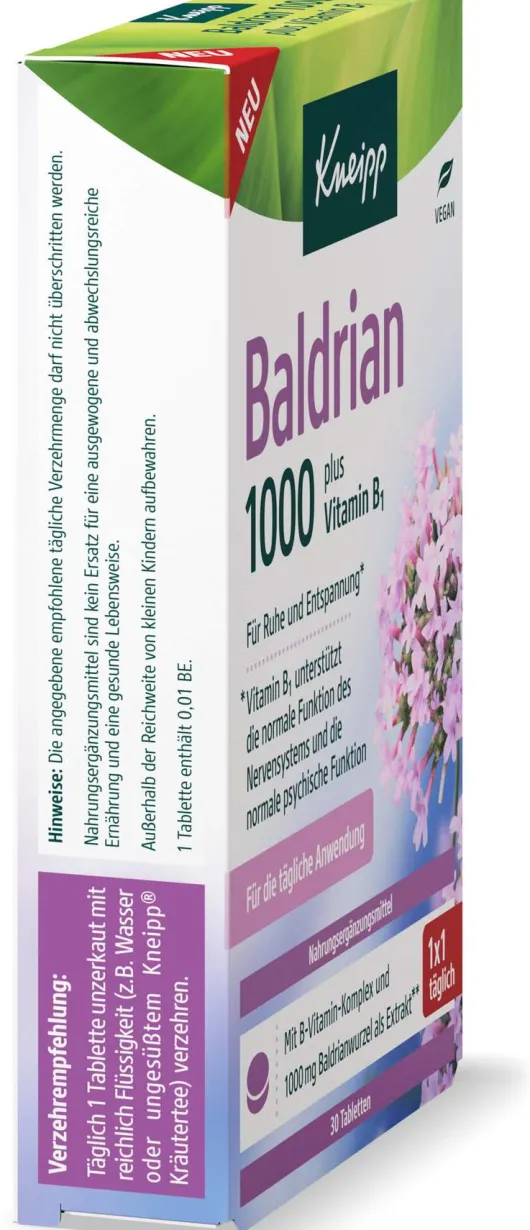 Kneipp Baldrian 1000 mg plus Vitamin B1 30 Tabletten