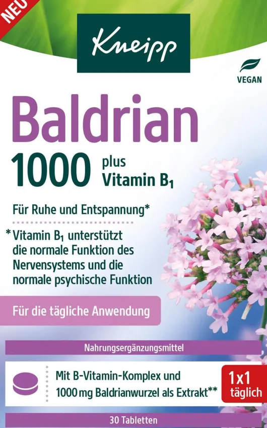 Kneipp Baldrian 1000 mg plus Vitamin B1 30 Tabletten