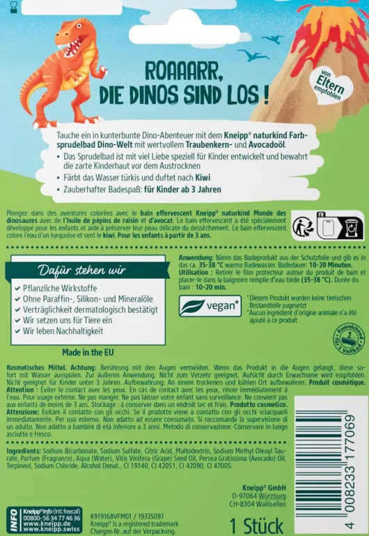 Kneipp Naturkind Farbsprudelbad Dinowelt 1 Stück