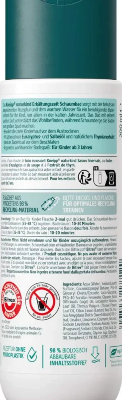 Kneipp Naturkind Schaumbad Kinder Erkältungszeit 200 ml