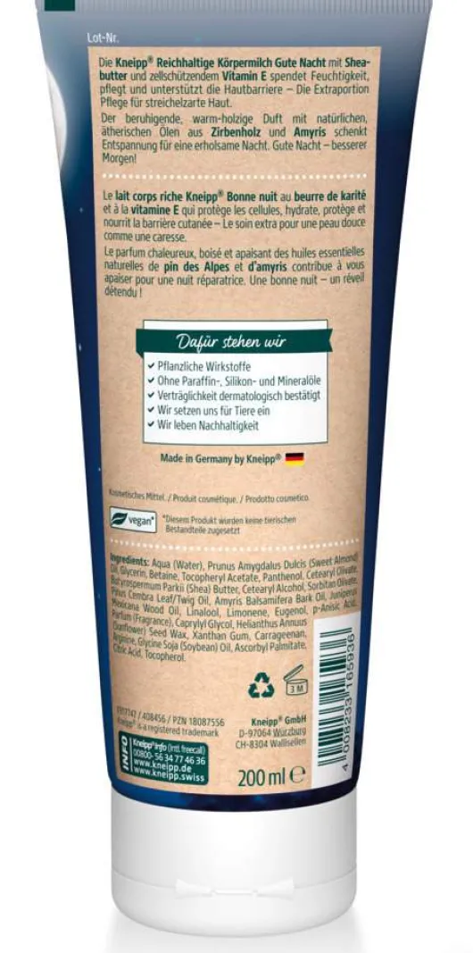 Kneipp Reichhaltige Körpermilch Gute Nacht 200 ml
