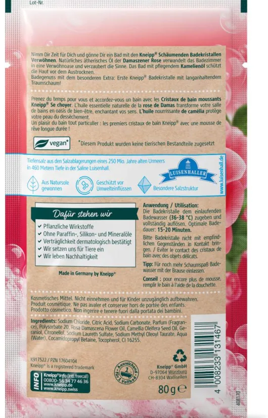 Kneipp Schäumende Badekristalle Verwöhnen 80 G
