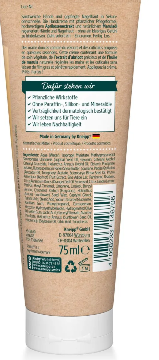 Kneipp Sekunden - Handcreme + Nagelpflege 75 ml