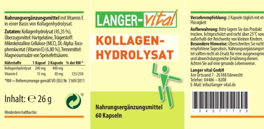 Kollagen Hydrolysat 400 Pro Tag 60 Kapseln
