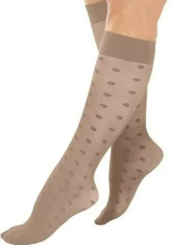 Kompressions Kniestrümpfe, beige, verschiedene Strukturen, Gr.37-41, 3 Paar