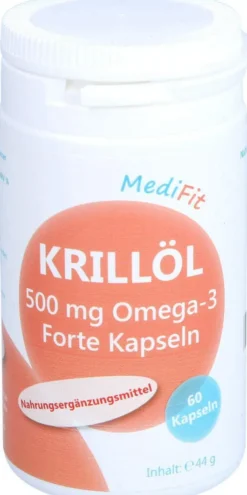 Krillöl 500 mg Omega-3 Forte Kapseln Medifit 60 St