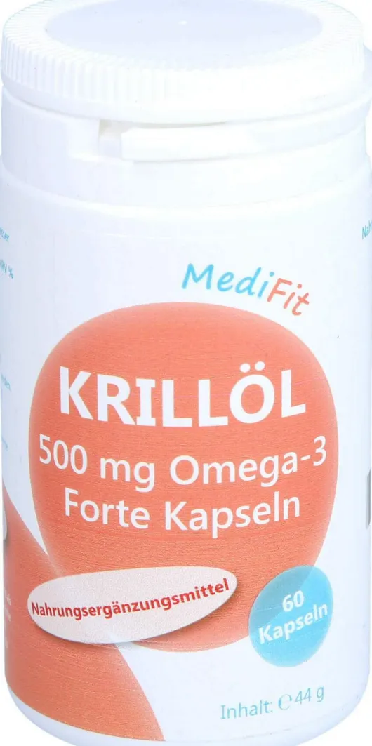 Krillöl 500 mg Omega-3 Forte Kapseln Medifit 60 St