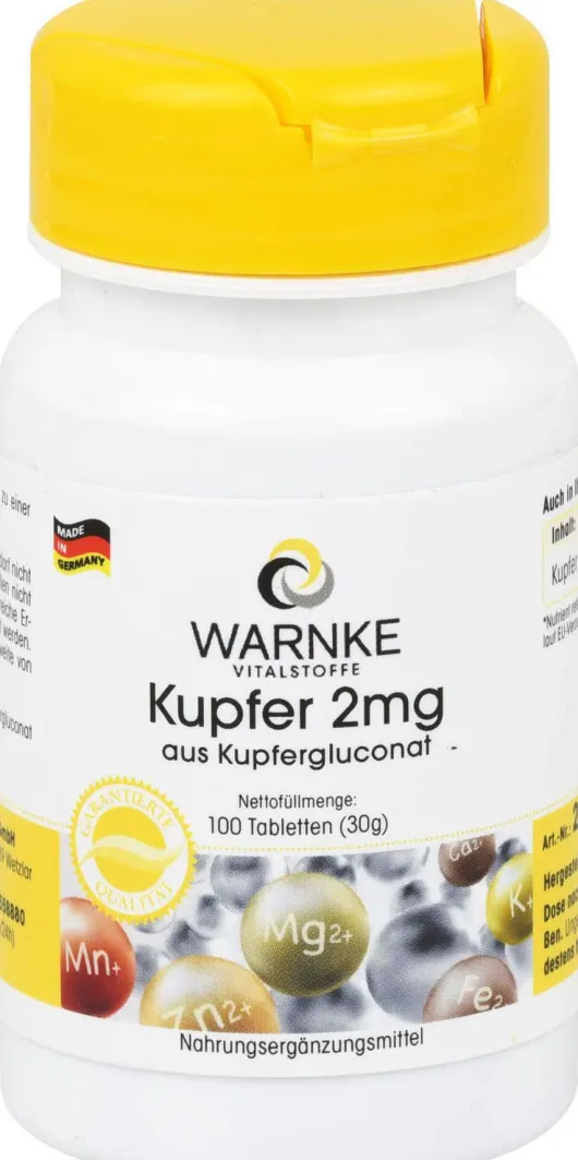 Kupfer 2 mg Aus Kupfergluconat 100 Tabletten
